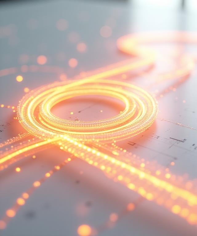 Visual representation of an intelligent automation loop with warm lighting